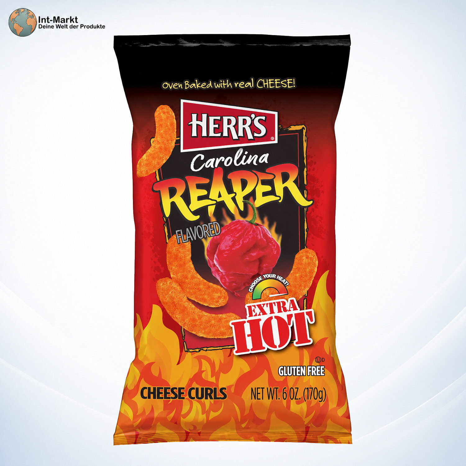 Herr's Carolina Reaper Flavored Extra Hot Cheese Curls USA 170 g