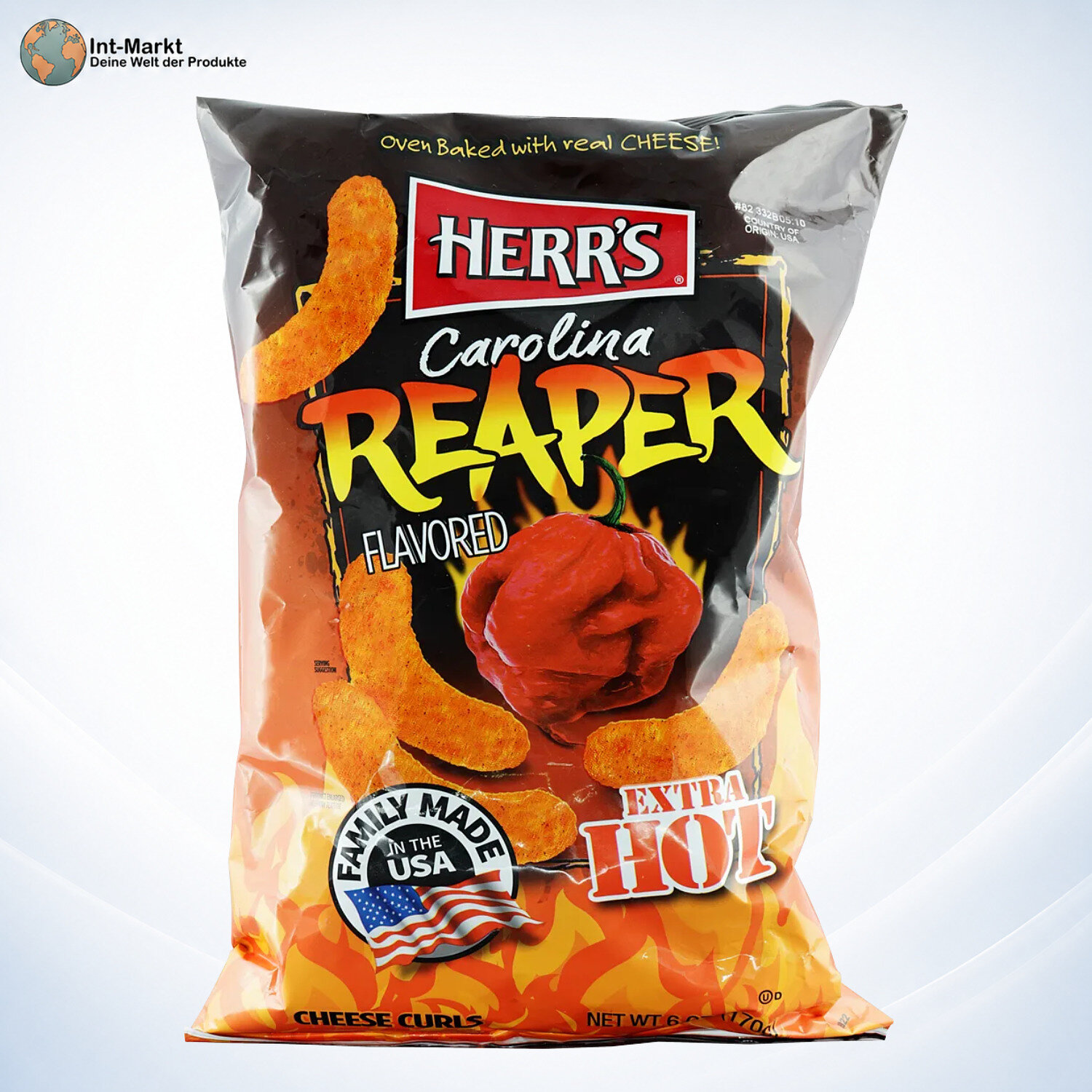 Herr's Carolina Reaper Flavored Extra Hot Cheese Curls USA 42 x 28 g