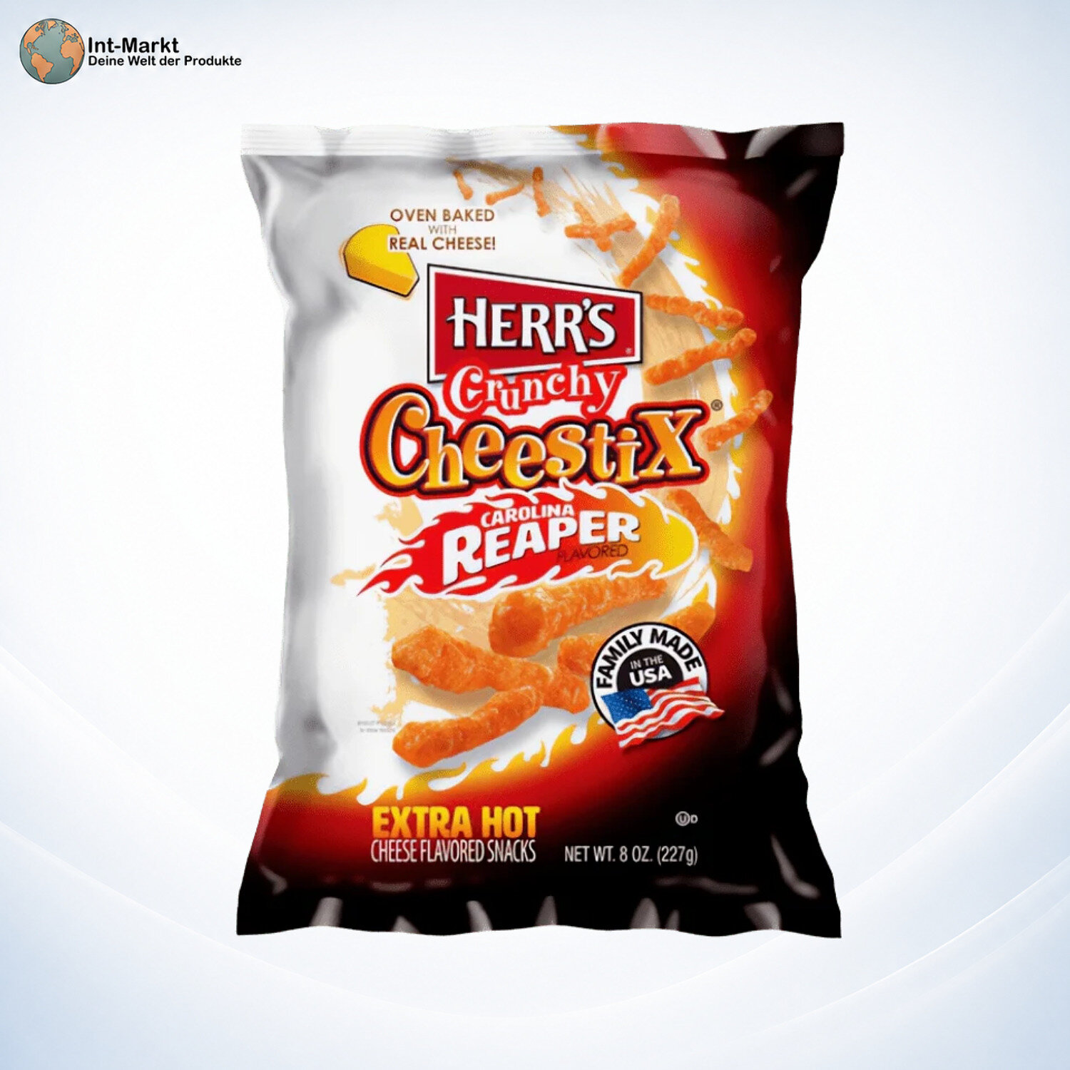 Herr's Crunchy Cheestix Carolina Reaper Flavored Extra Hot USA 227 g